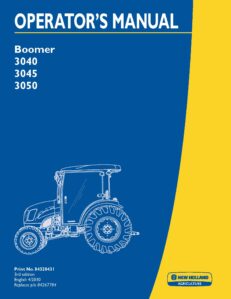 New Holland Boomer 3040 3045 3050 tractor User Manual