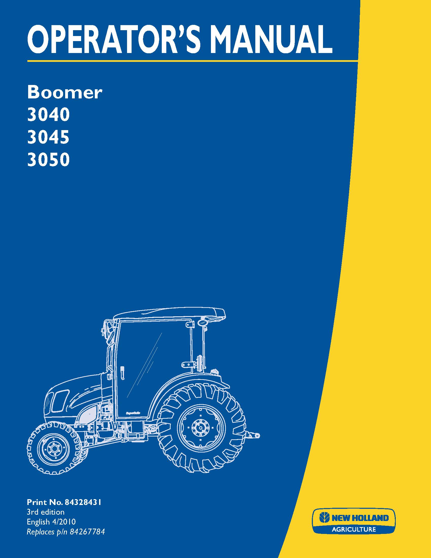 New Holland Boomer 3040 3045 3050 tractor User Manual