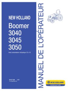 New Hollanbd Boomer manuel opérateur Français